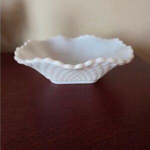 Vintage milk glass candy dish